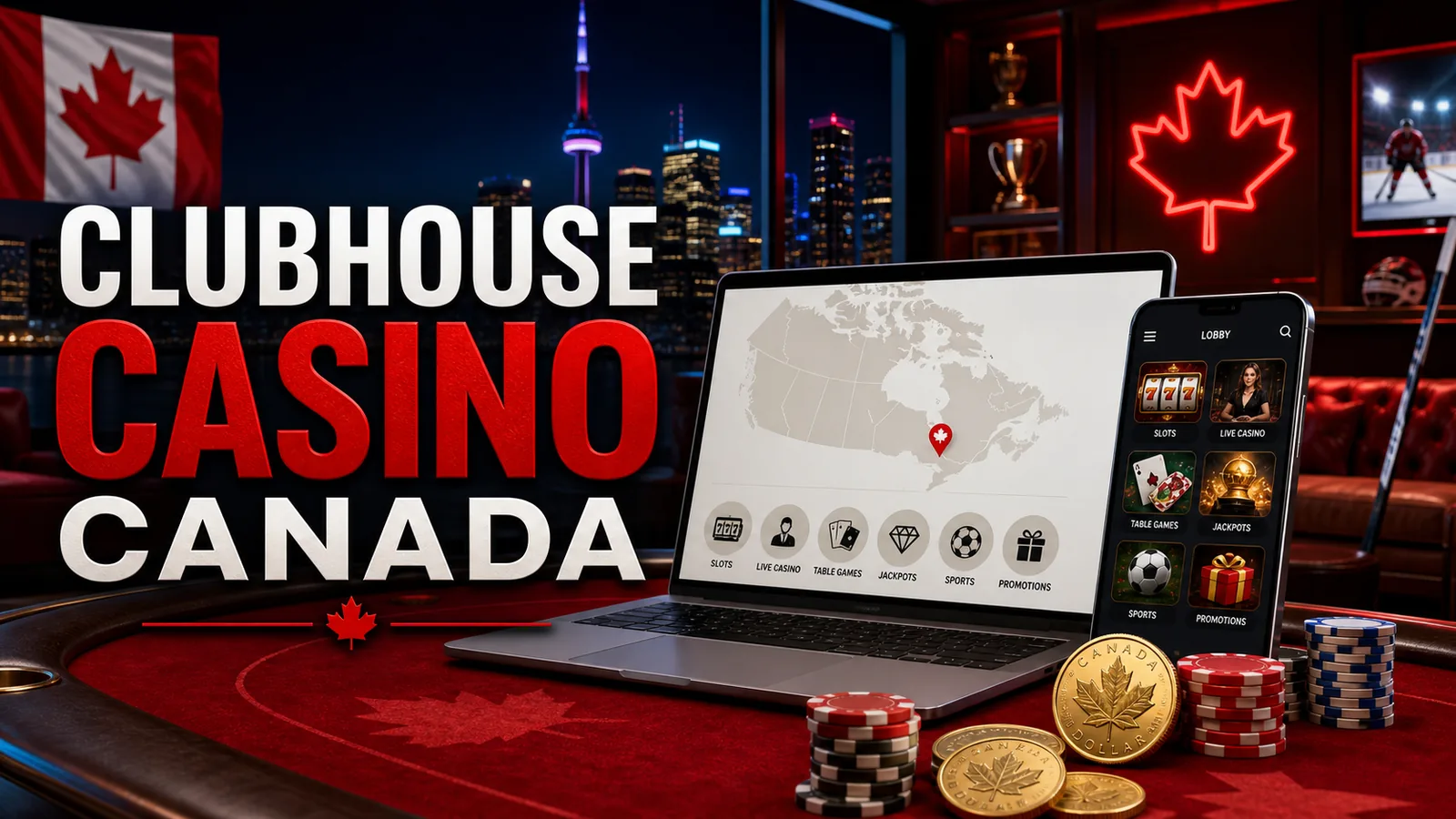 Canada map with clubhouse marker and safety cards
